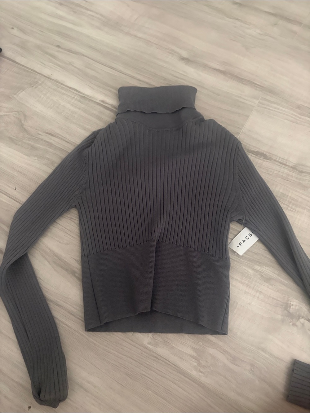 PacSun Ribbed Turtleneck Sweater - Charcoal